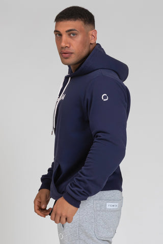 tuta sportiva in cotone oversize Felpa Over Con Cappuccio FW 24/25 Blu Notte Uomo - FGM04 - Linea Ikonic Uomo - fgm04