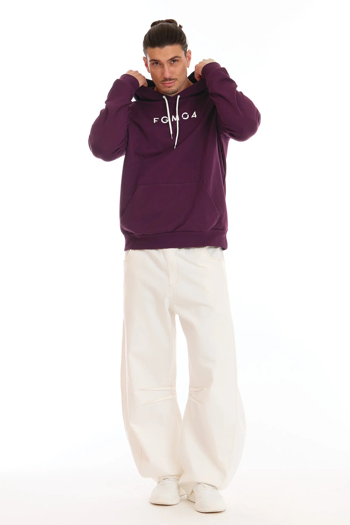 Felpa Over Con Cappuccio Dark Purple Uomo - FGM04 - Linea Ikonic Uomo - fgm04
