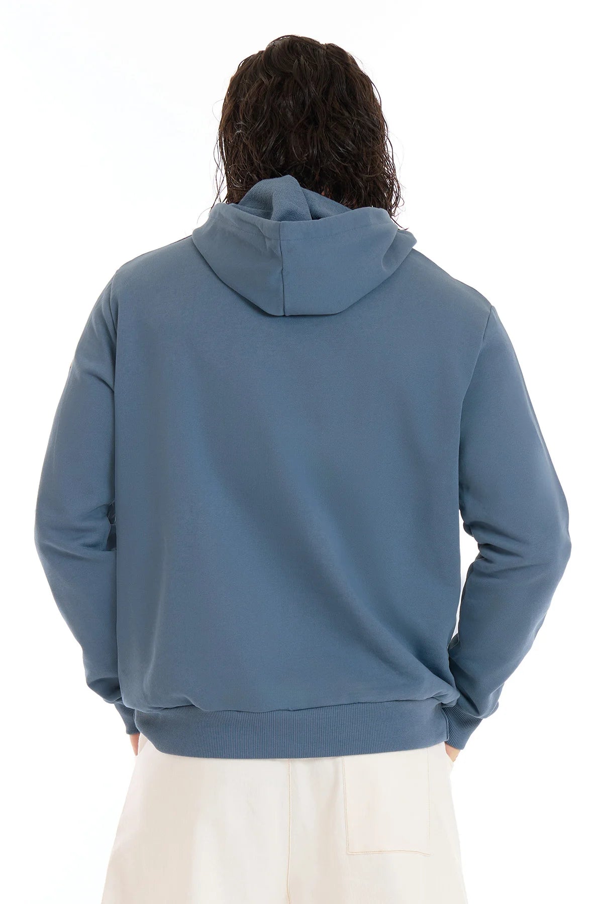 Felpa Over Con Cappuccio Blu Stellare Uomo - FGM04 - Linea Ikonic Uomo - fgm04
