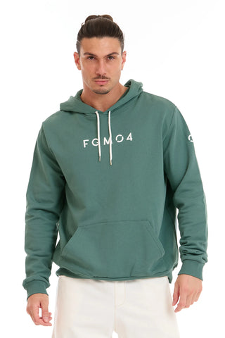 Felpa Over Con Cappuccio Verde Baltic Uomo - FGM04 - Linea Ikonic Uomo - fgm04