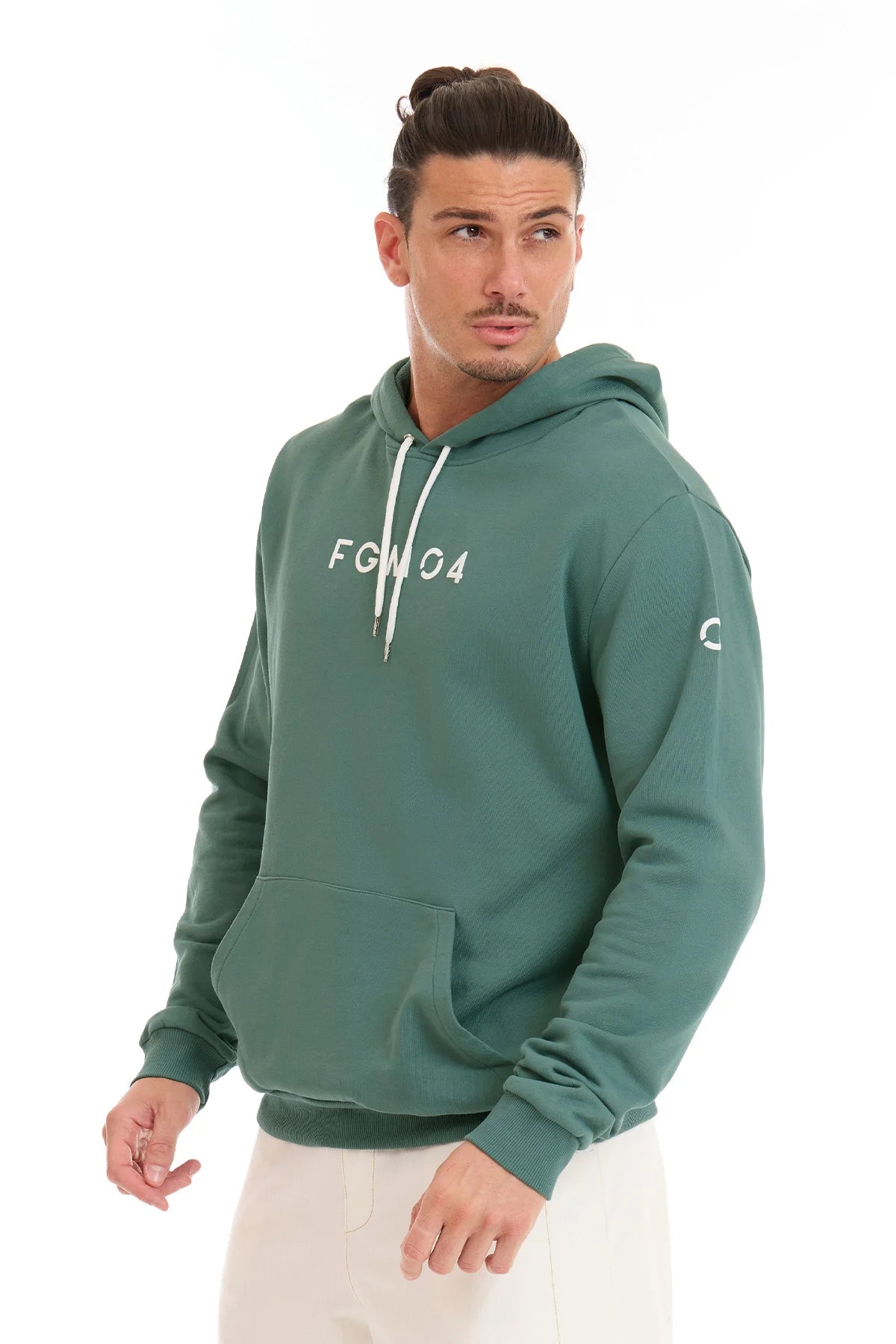 Felpa Over Con Cappuccio Verde Baltic Uomo - FGM04 - Linea Ikonic Uomo - fgm04