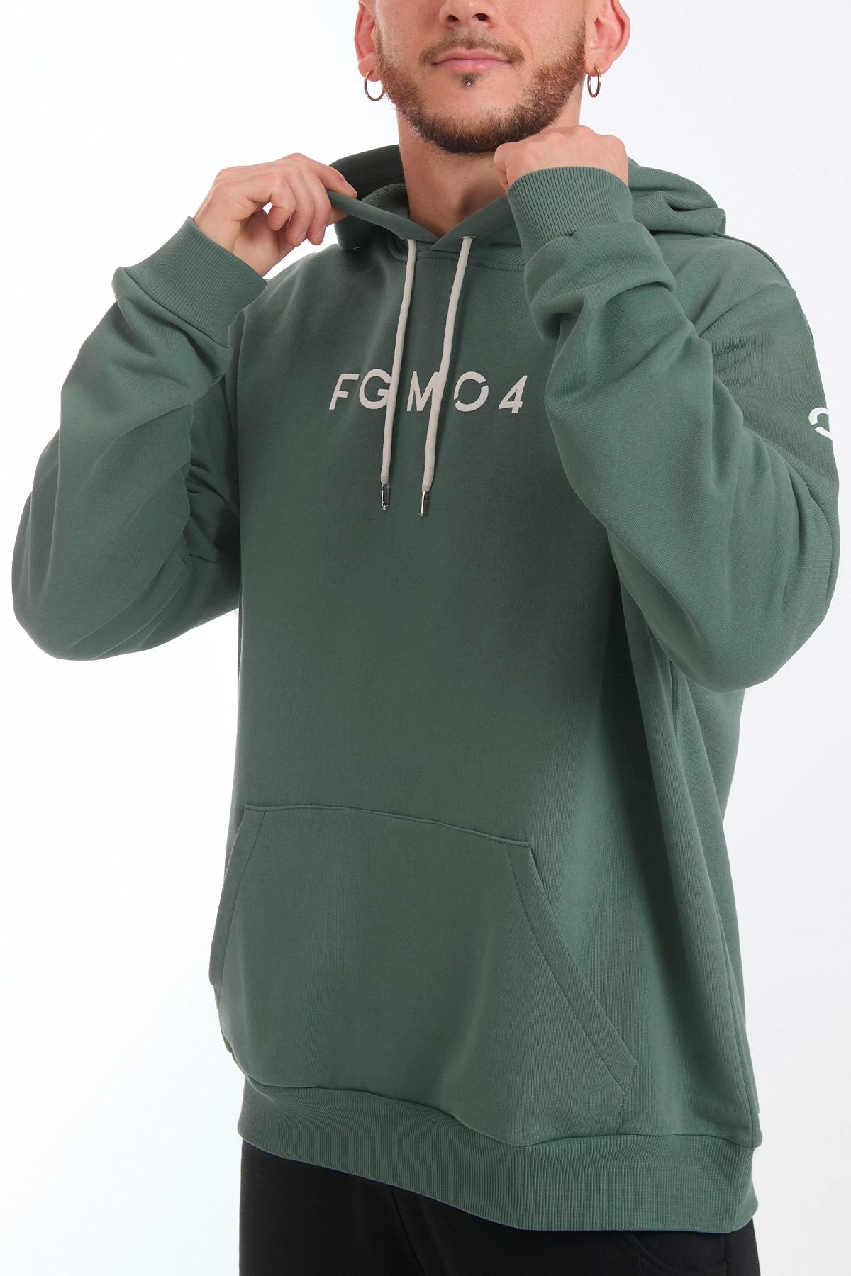Felpa Over Con Cappuccio Verde Baltic Uomo - FGM04 - Linea Ikonic Uomo - fgm04