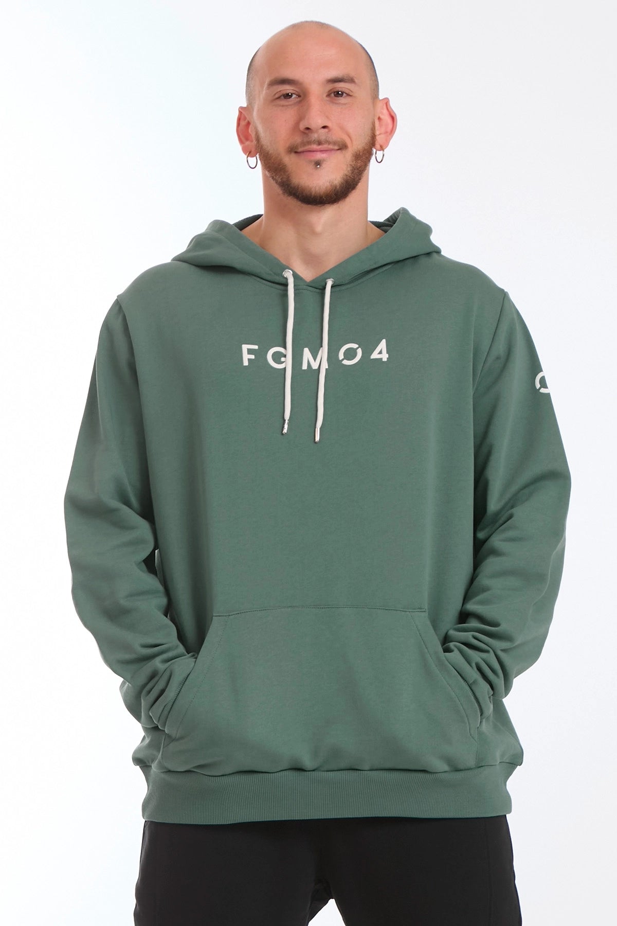 Felpa Over Con Cappuccio Verde Baltic Uomo - FGM04 - Linea Ikonic Uomo - fgm04