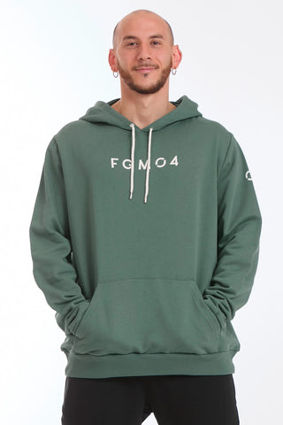 Felpa Over Con Cappuccio Verde Baltic Uomo