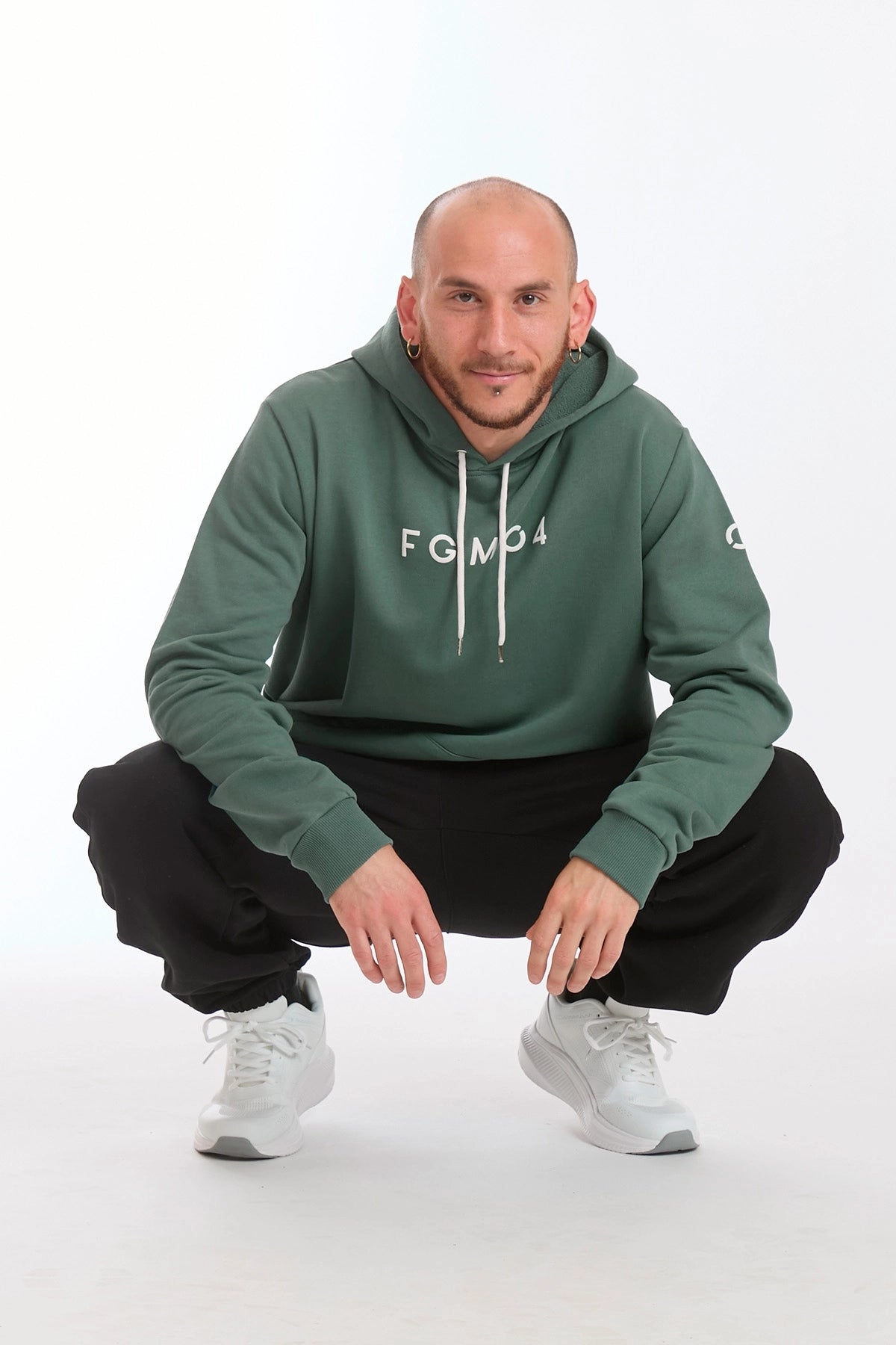 Felpa Over Con Cappuccio Verde Baltic Uomo - FGM04 - Linea Ikonic Uomo - fgm04