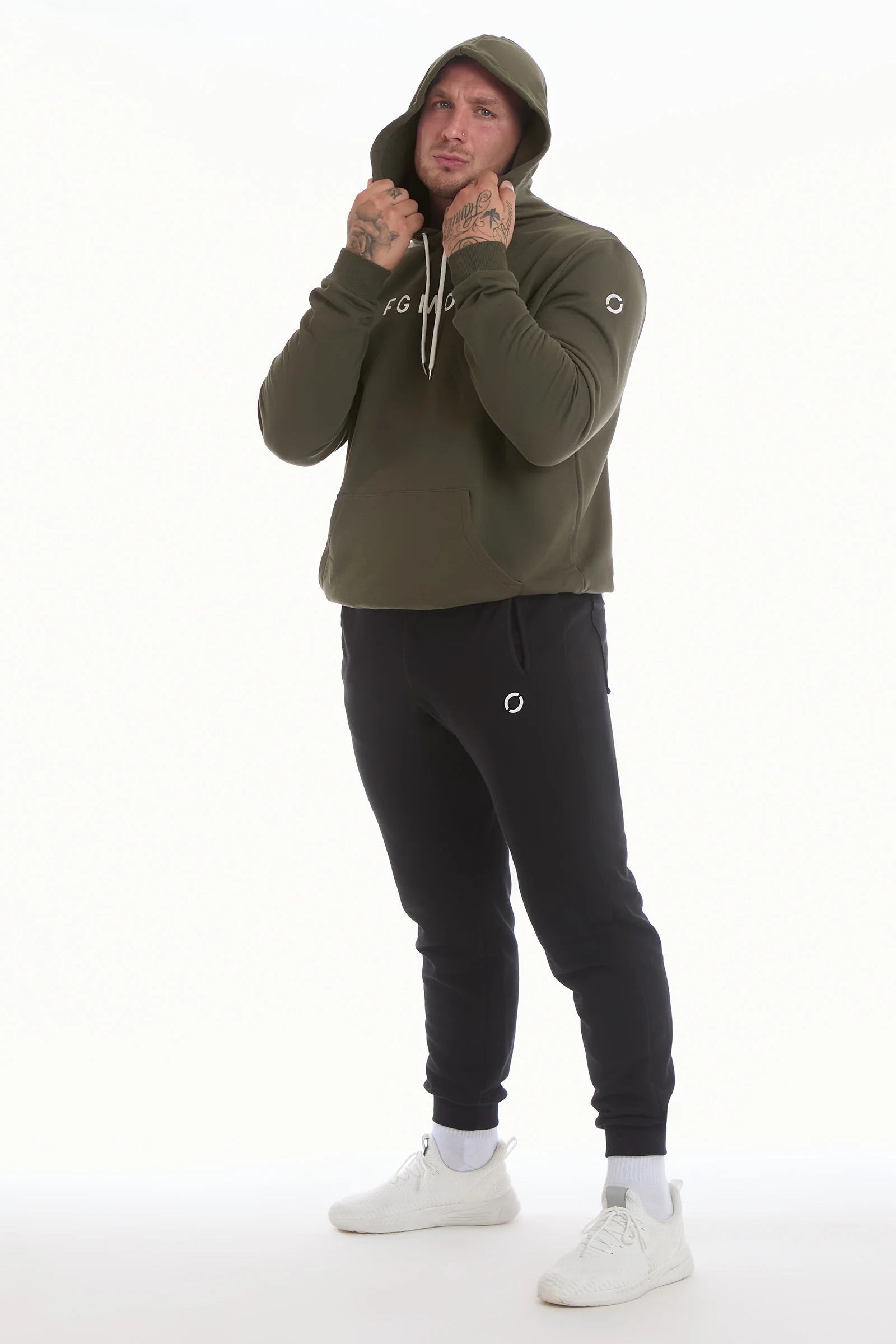 FW 24/25 Militärgrüner, übergroßer Herren-Hoodie