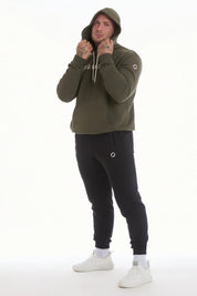 FW 24/25 Militärgrüner, übergroßer Herren-Hoodie