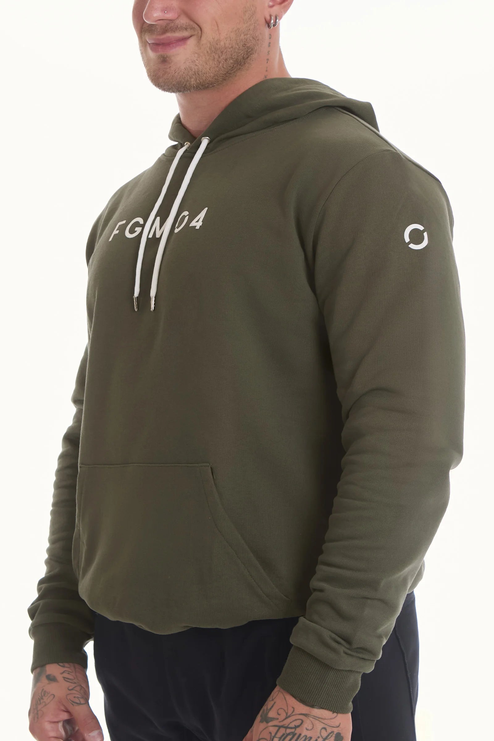 FW 24/25 Militärgrüner, übergroßer Herren-Hoodie