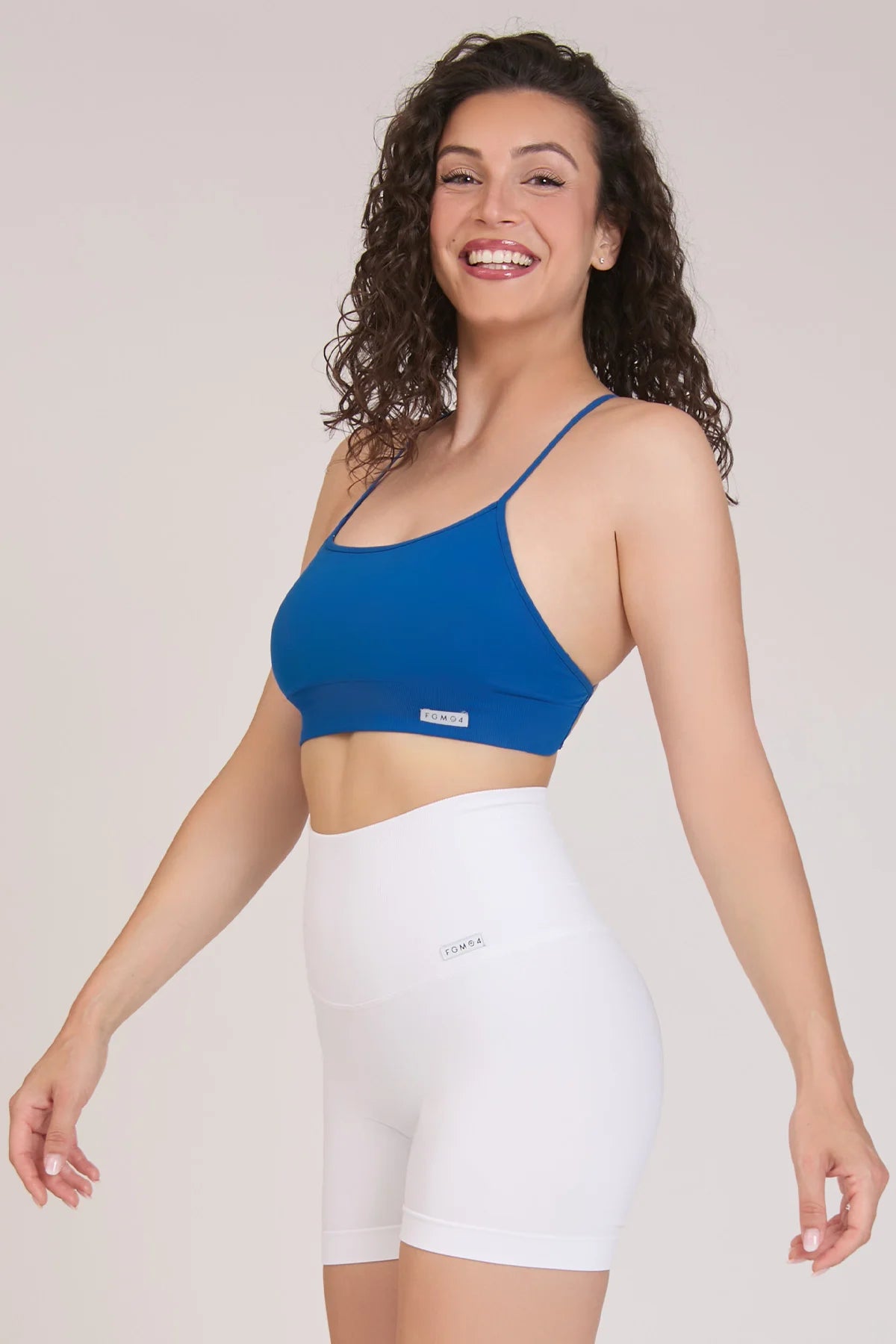 Top sportivo con spalline sottili incrociato a schiena scoperta Angel Blu Accidia - FGM04 - Maglie e Top - fgm04