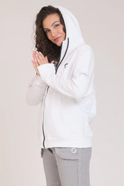Felpa Ikonic FGM04 Zip con Cappuccio Colore Bianco Donna - FGM04 - Linea Ikonic - fgm04