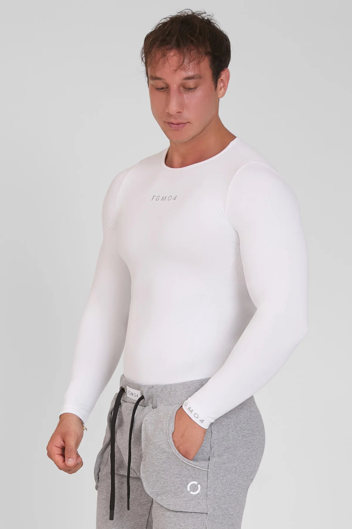 Maglia Manica Lunga FGM04 Sport Unisex Bianco - FGM04 - Linea Ikonic Uomo - fgm04
