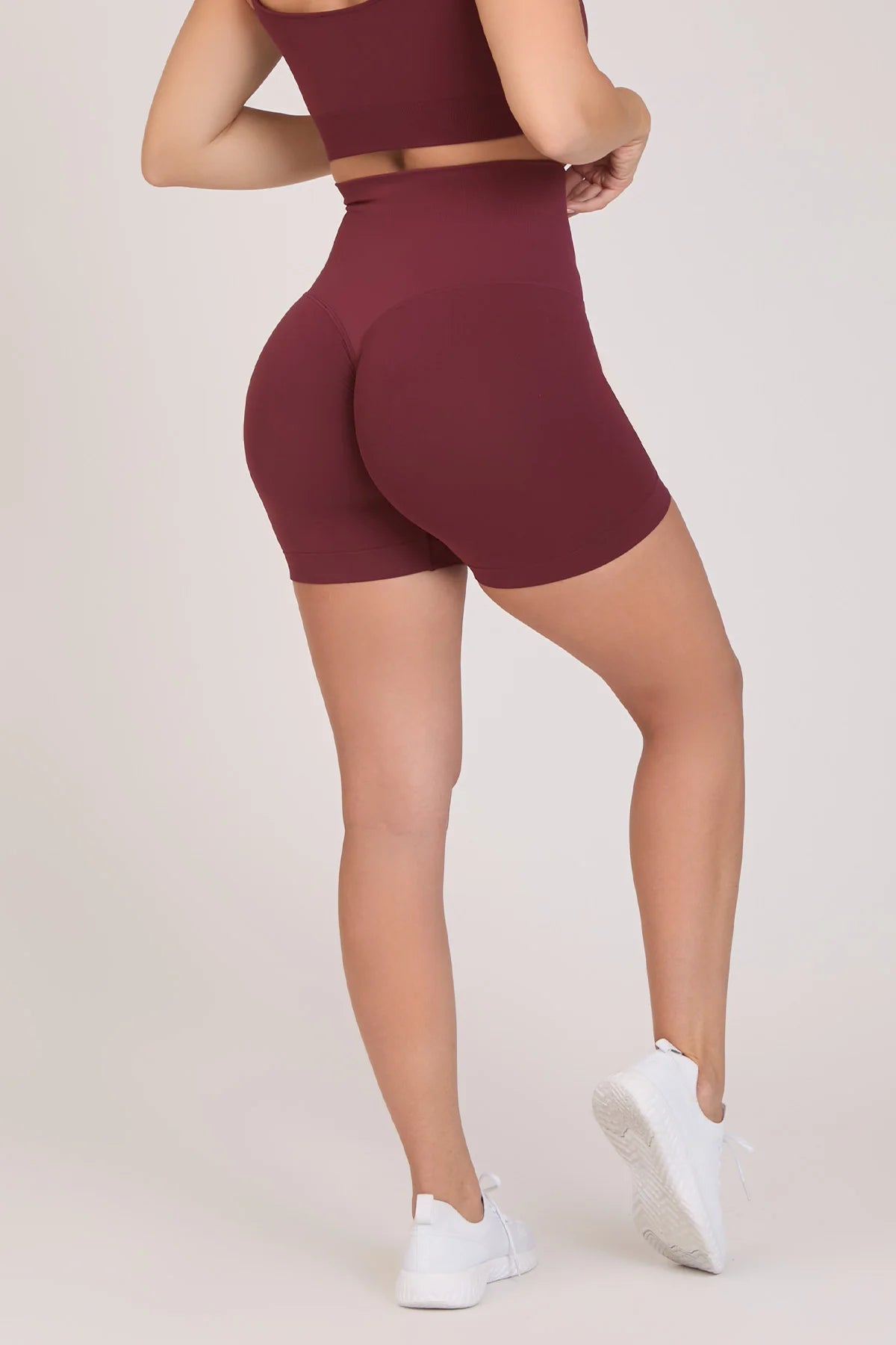 Shorts sportivi con tecnologia FIR push up con arricciatura All Up Merlot - FGM04 - LEGGINGS ANTICELLULITE - fgm04