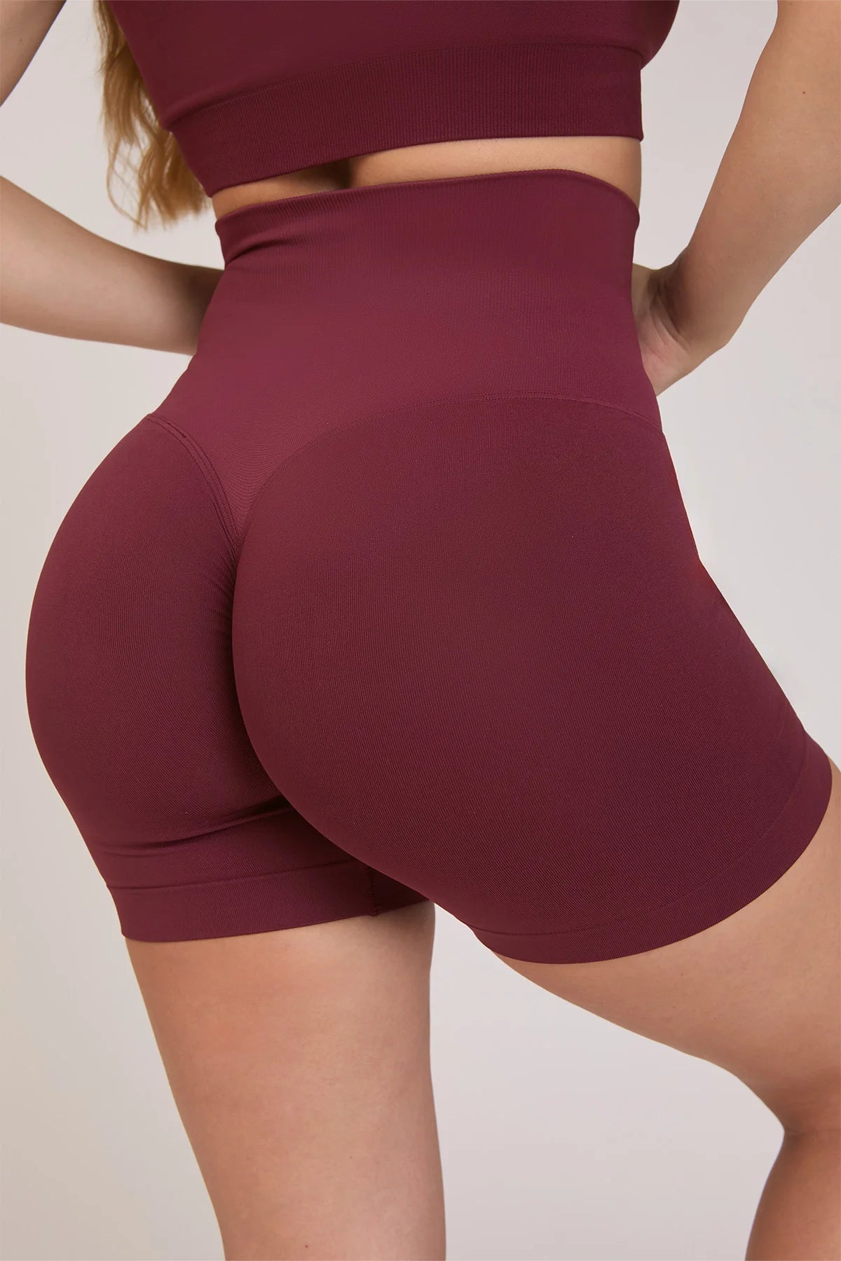 Shorts sportivi con tecnologia FIR push up con arricciatura All Up Merlot - FGM04 - LEGGINGS ANTICELLULITE - fgm04