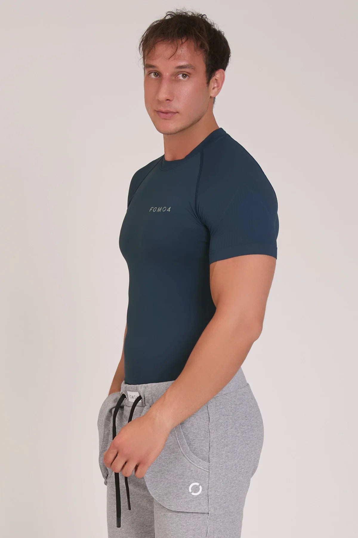 Maglia sportiva tecnica Manica corta traspirante antiodore Run Blu Uomo - FGM04 - Linea Ikonic Uomo - fgm04