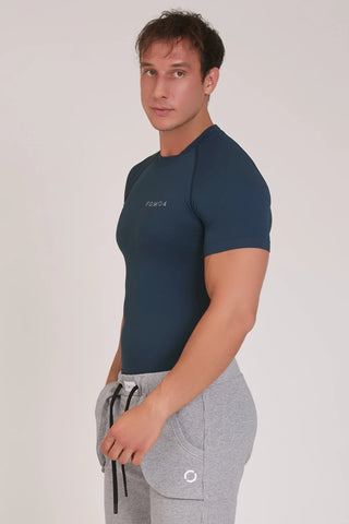 Maglia sportiva tecnica Manica corta traspirante antiodore Run Blu Uomo - FGM04 - Linea Ikonic Uomo - fgm04