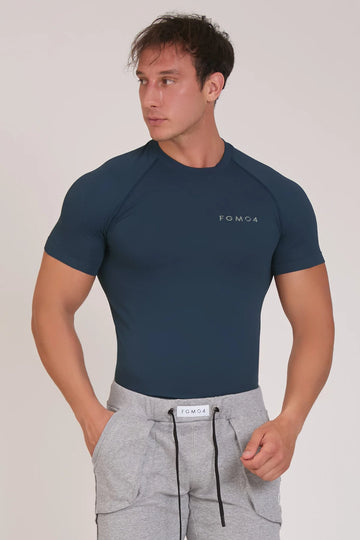 Maglia sportiva tecnica Manica corta traspirante antiodore Run Blu Uomo - FGM04 - Linea Ikonic Uomo - fgm04