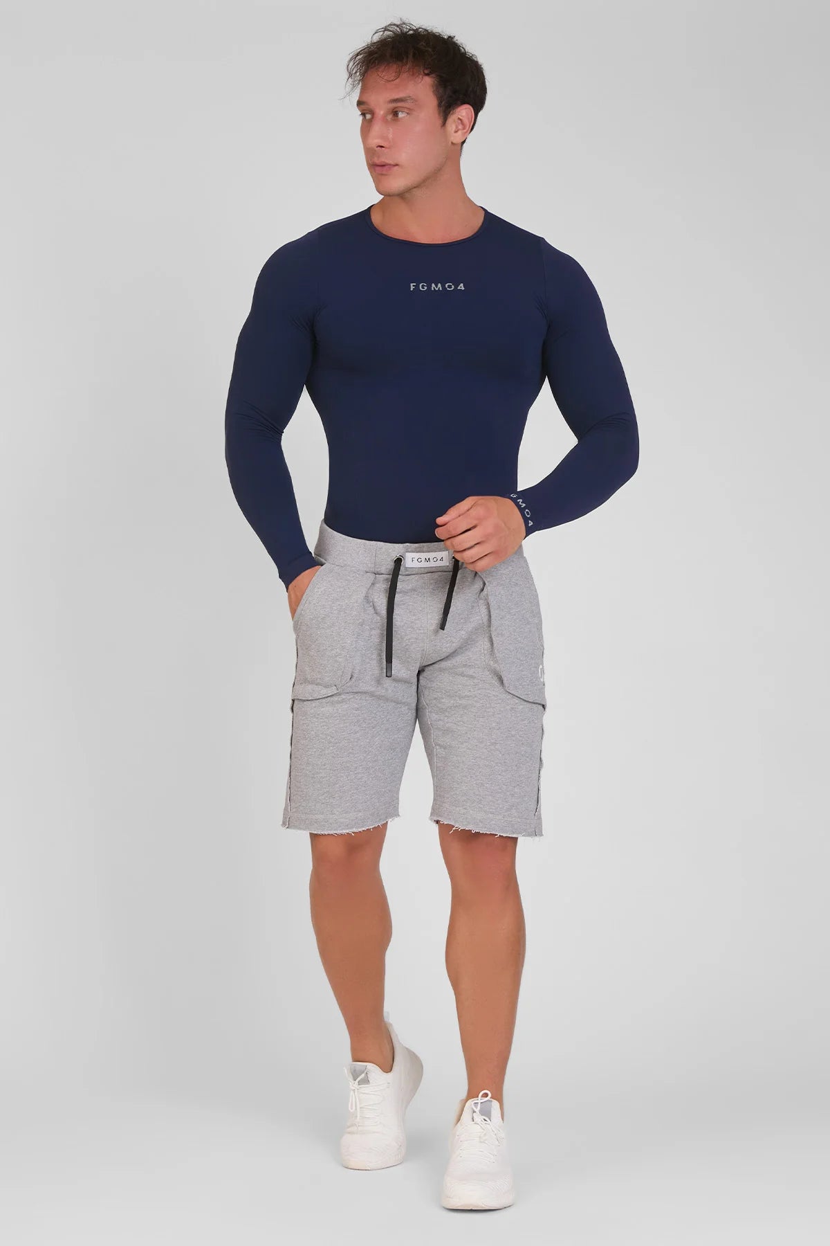 Maglia sportiva tecnica uomo Manica lunga con tecnologia FIR FGM04 Sport Unisex Blu Notte - FGM04 - Linea Ikonic Uomo - fgm04