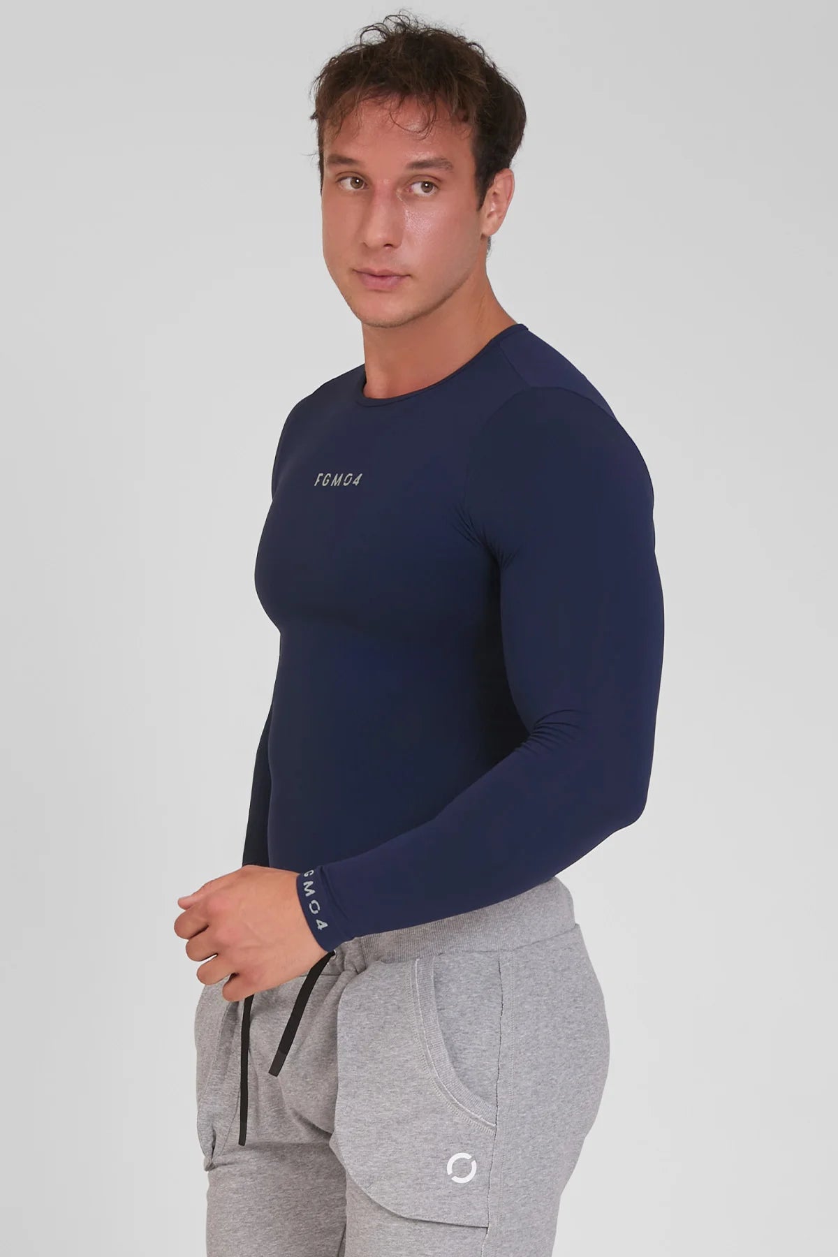 Maglia sportiva tecnica uomo Manica lunga con tecnologia FIR FGM04 Sport Unisex Blu Notte - FGM04 - Linea Ikonic Uomo - fgm04