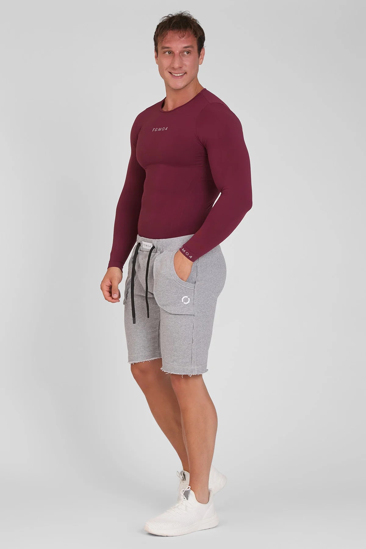 Maglia sportiva tecnica uomo Manica lunga con tecnologia FIR FGM04 Sport Unisex Merlot - FGM04 - Linea Ikonic Uomo - fgm04