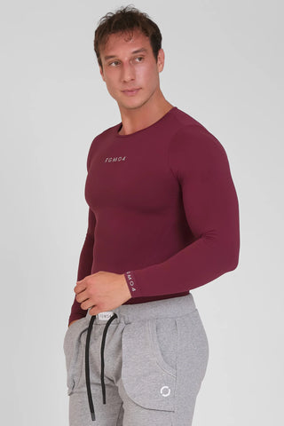 Maglia sportiva tecnica uomo Manica lunga con tecnologia FIR FGM04 Sport Unisex Merlot - FGM04 - Linea Ikonic Uomo - fgm04