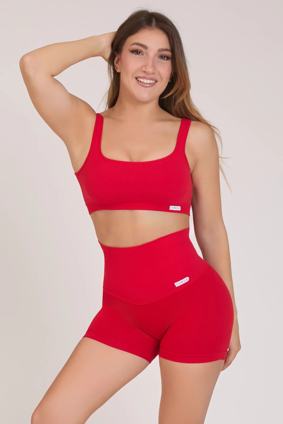 Top sportivo con spalline larghe CALIPSO Rosso Lampone Costine - FGM04 - Maglie e Top - fgm04