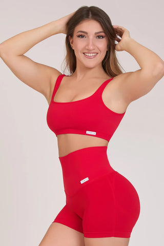 Top sportivo con spalline larghe CALIPSO Rosso Lampone Costine - FGM04 - Maglie e Top - fgm04