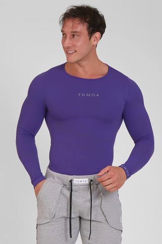 Maglia sportiva tecnica uomo Manica lunga con tecnologia FIR FGM04 Sport Unisex Viola - FGM04 - Linea Ikonic Uomo - fgm04