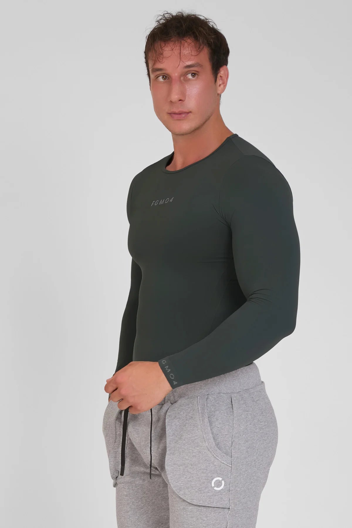 Maglia sportiva tecnica uomo Manica lunga con tecnologia FIR FGM04 Sport Unisex Coal Green - FGM04 - Linea Ikonic Uomo - fgm04