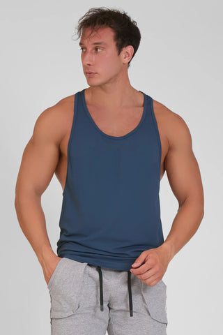 Abbigliamento sportivo tecnico palestra canotta traspirante anti odore Stringer Blu - FGM04 - Linea Ikonic Uomo - fgm04