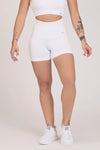 Shorts sportivi con tecnologia FIR push up con arricciatura All - Up Bianco - FGM04 - LEGGINGS ANTICELLULITE - fgm04
