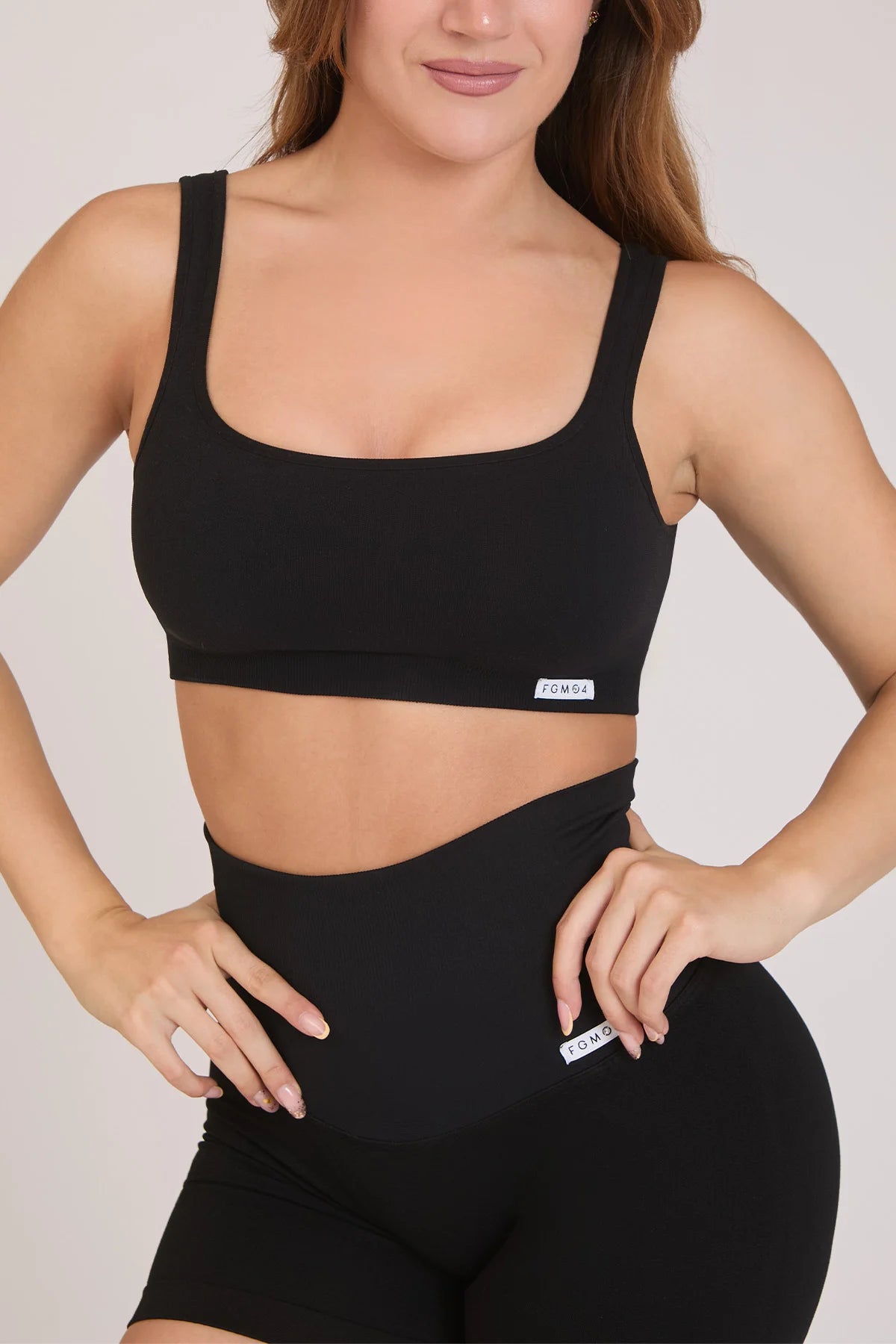 Top sportivo con spalline larghe CALIPSO Nero Costine - FGM04 - Maglie e Top - fgm04