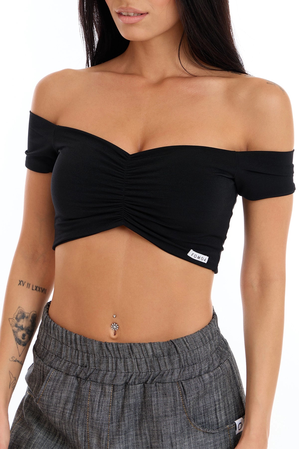 Fly Crop Top Schwarz