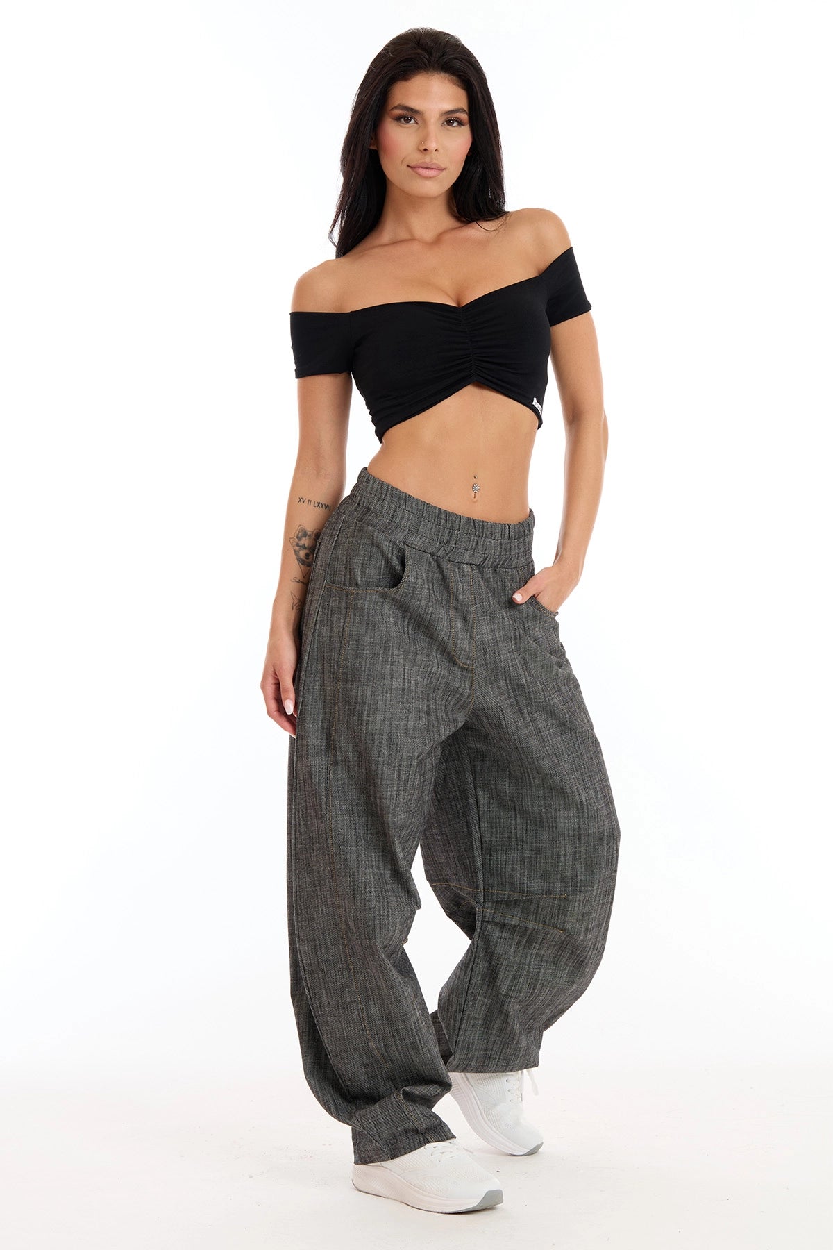 Fly Crop Top Schwarz
