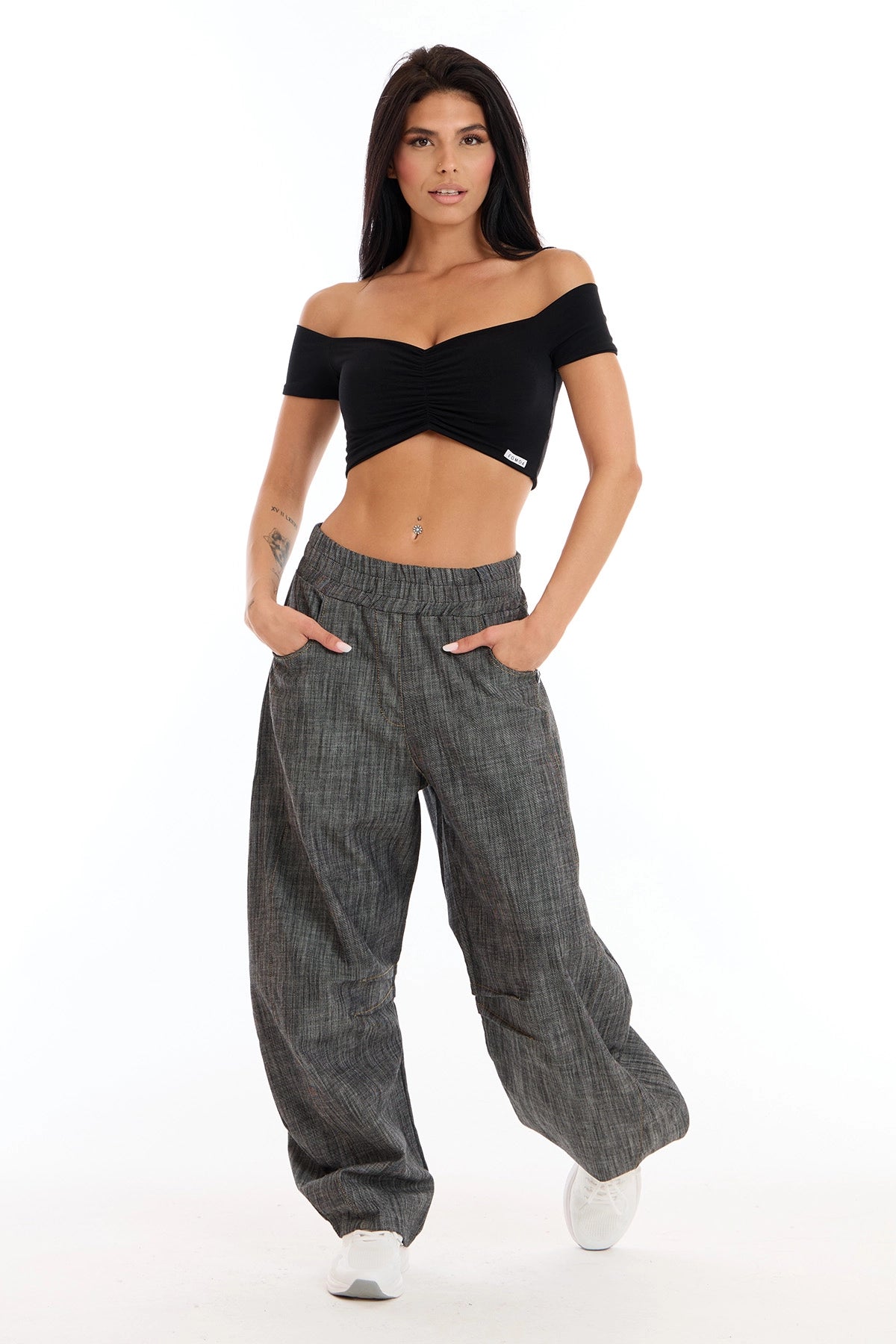 Fly Crop Top Schwarz