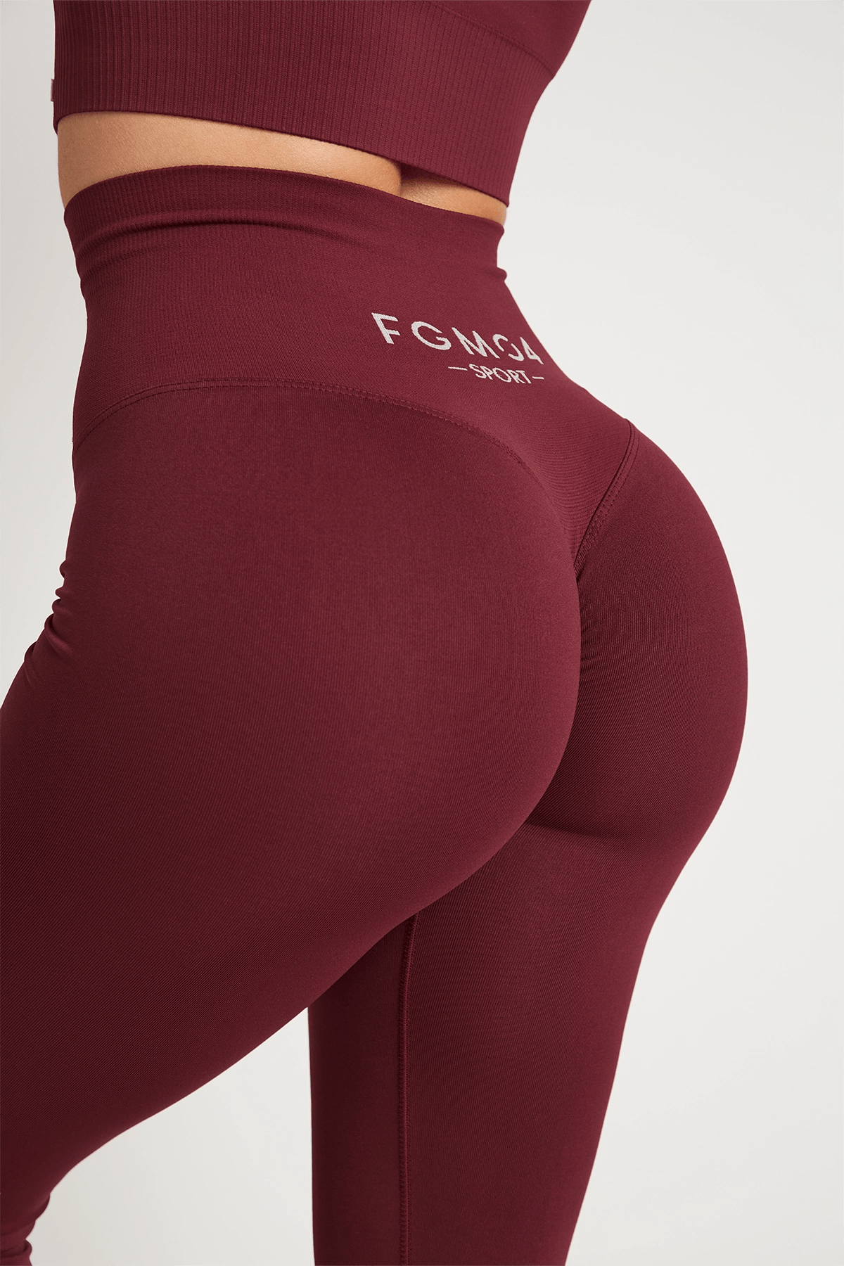 Leggings sportivi con tecnologia FIR push up con arricciatura Gym Fashion Merlot - FGM04 - LEGGINGS ANTICELLULITE - fgm04