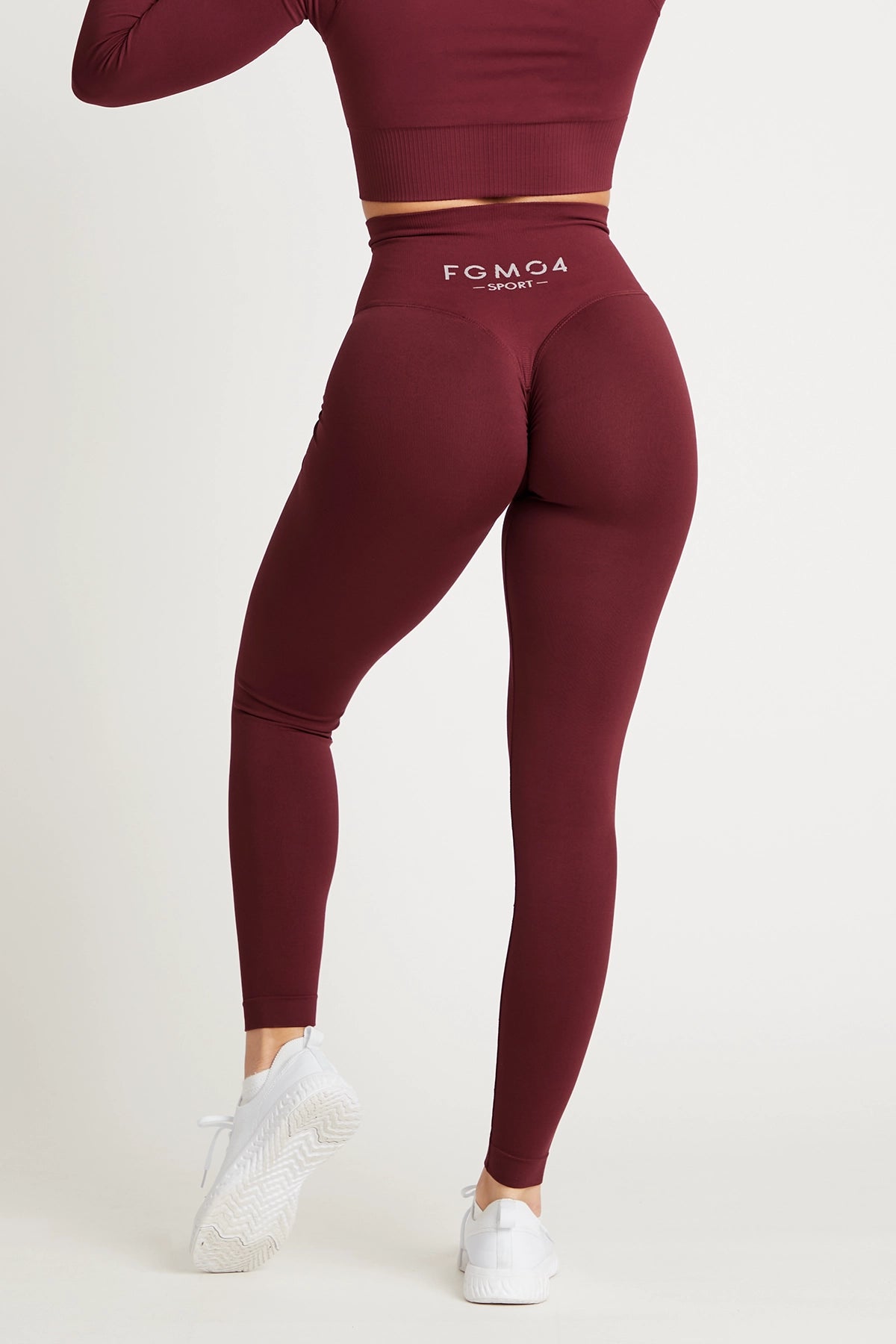 Leggings sportivi con tecnologia FIR push up con arricciatura Gym Fashion Merlot - FGM04 - LEGGINGS ANTICELLULITE - fgm04