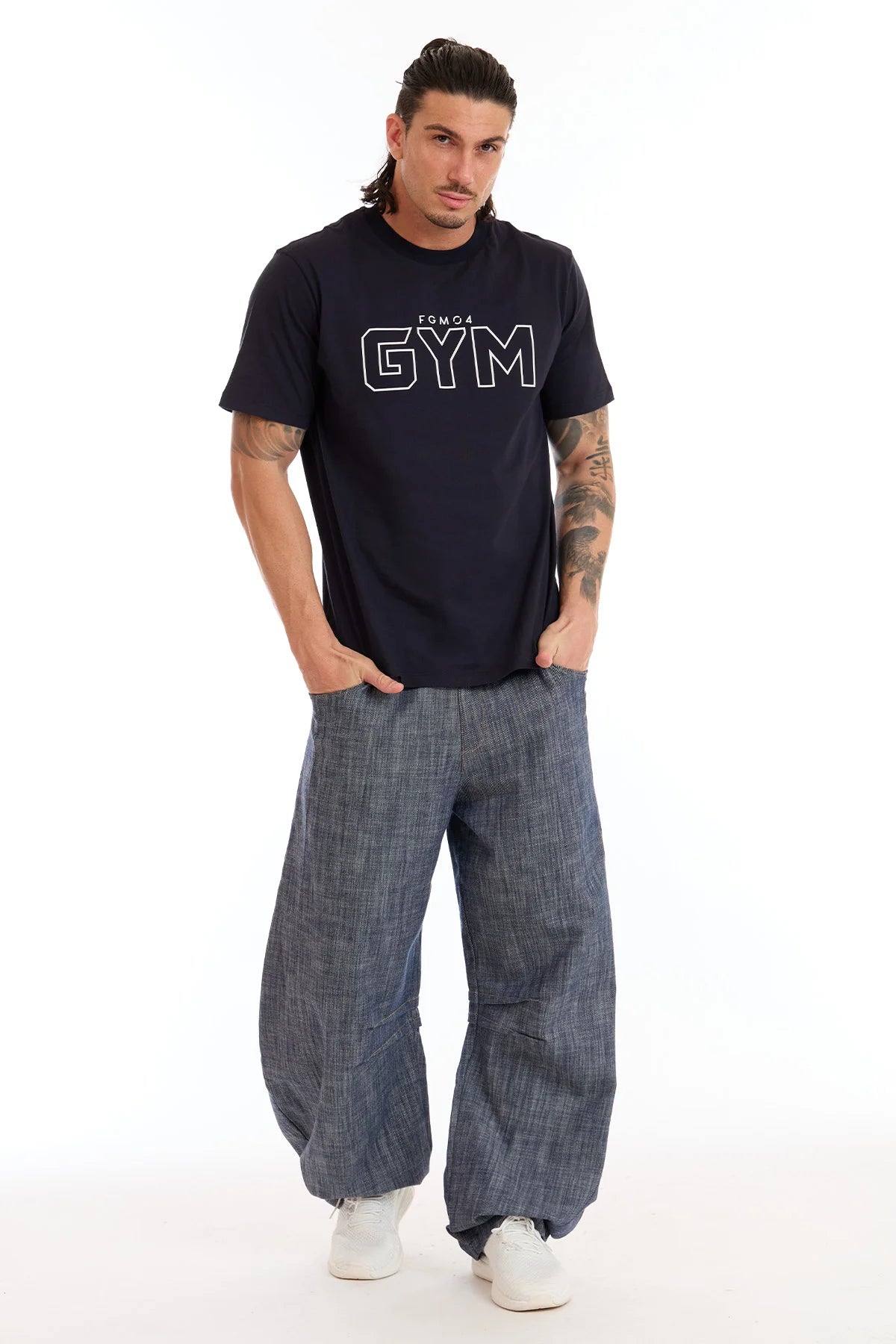 T-Shirt Gym Fgm04 Uomo Blu - FGM04 - Linea Ikonic Uomo - fgm04