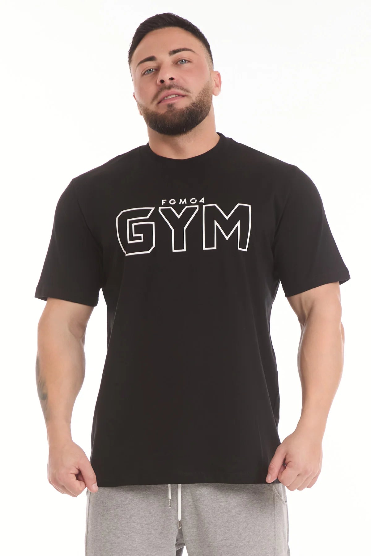 T-Shirt Gym Fgm04 Uomo Nero - FGM04 - Linea Ikonic Uomo - fgm04