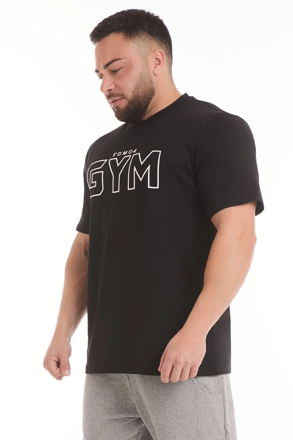 T-Shirt Gym Fgm04 Uomo Nero - FGM04 - Linea Ikonic Uomo - fgm04