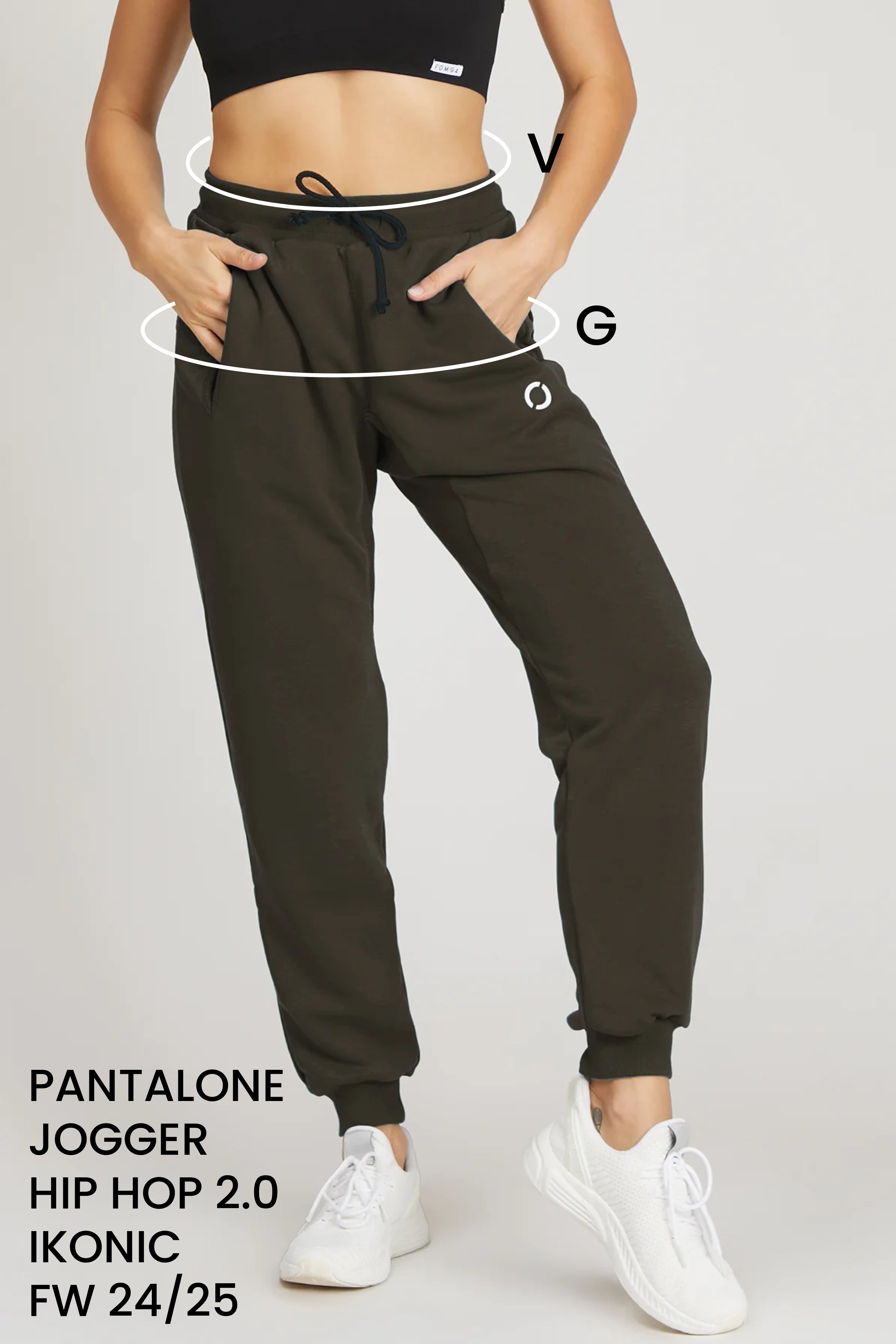 Guida alle taglie: pantalone jogger ikonic hip hop 2.0 donna fw 24/25