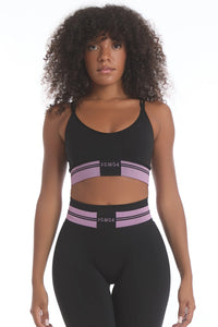 Top Ikona Nero e Rosa Ortensia