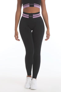 Leggings Ikona Nero e Rosa Ortensia