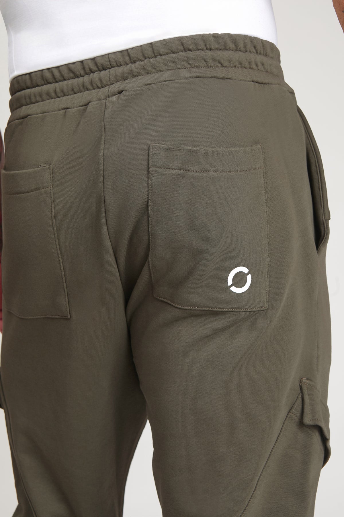 Pantaloni della tuta sportivi in cotone con tasconi laterali Pantalone Cargo FW 24/25 Verde Militare - FGM04 - Linea Ikonic Uomo - fgm04