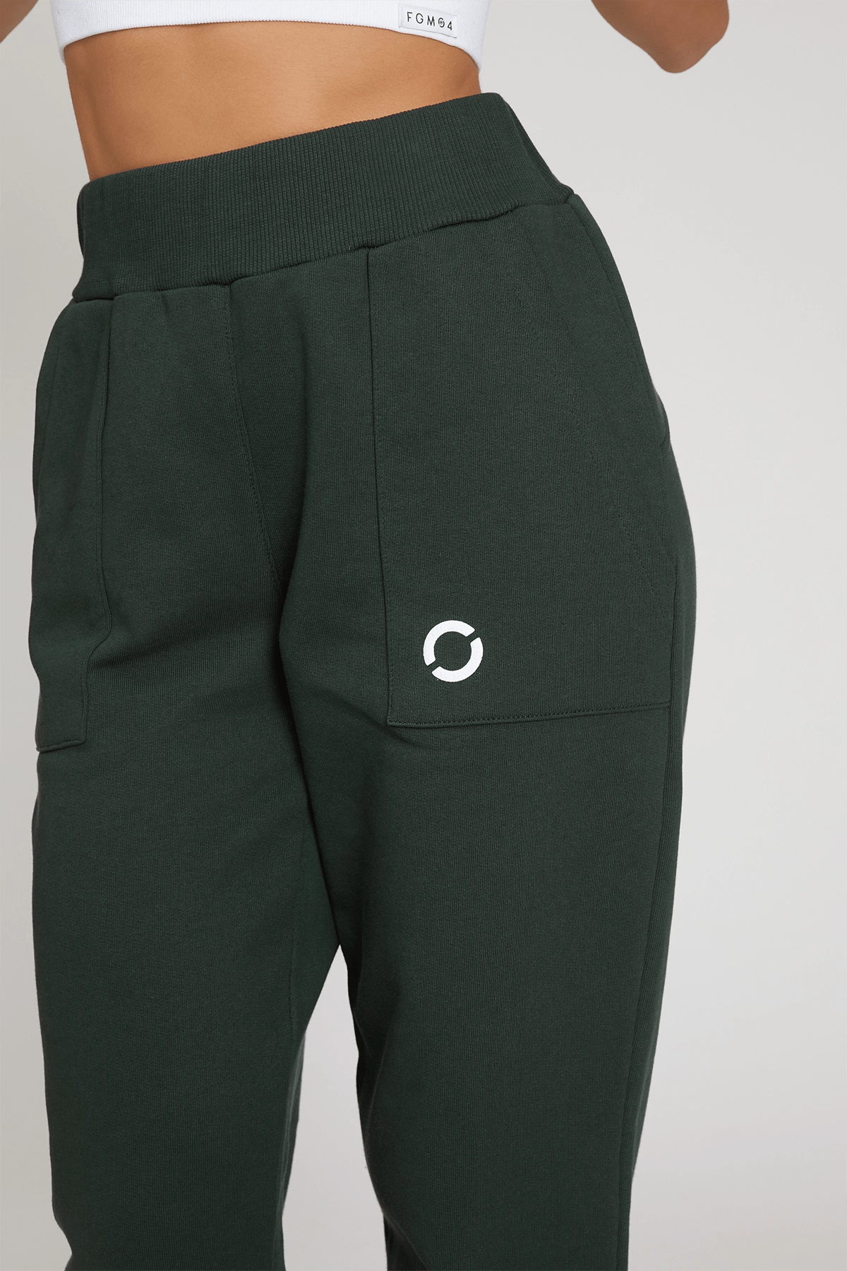 Pantaloni della tuta sportivi in cotone Jogger Slim Ikonic FW 24/25 Verde Pino - FGM04 - Linea Ikonic - fgm04
