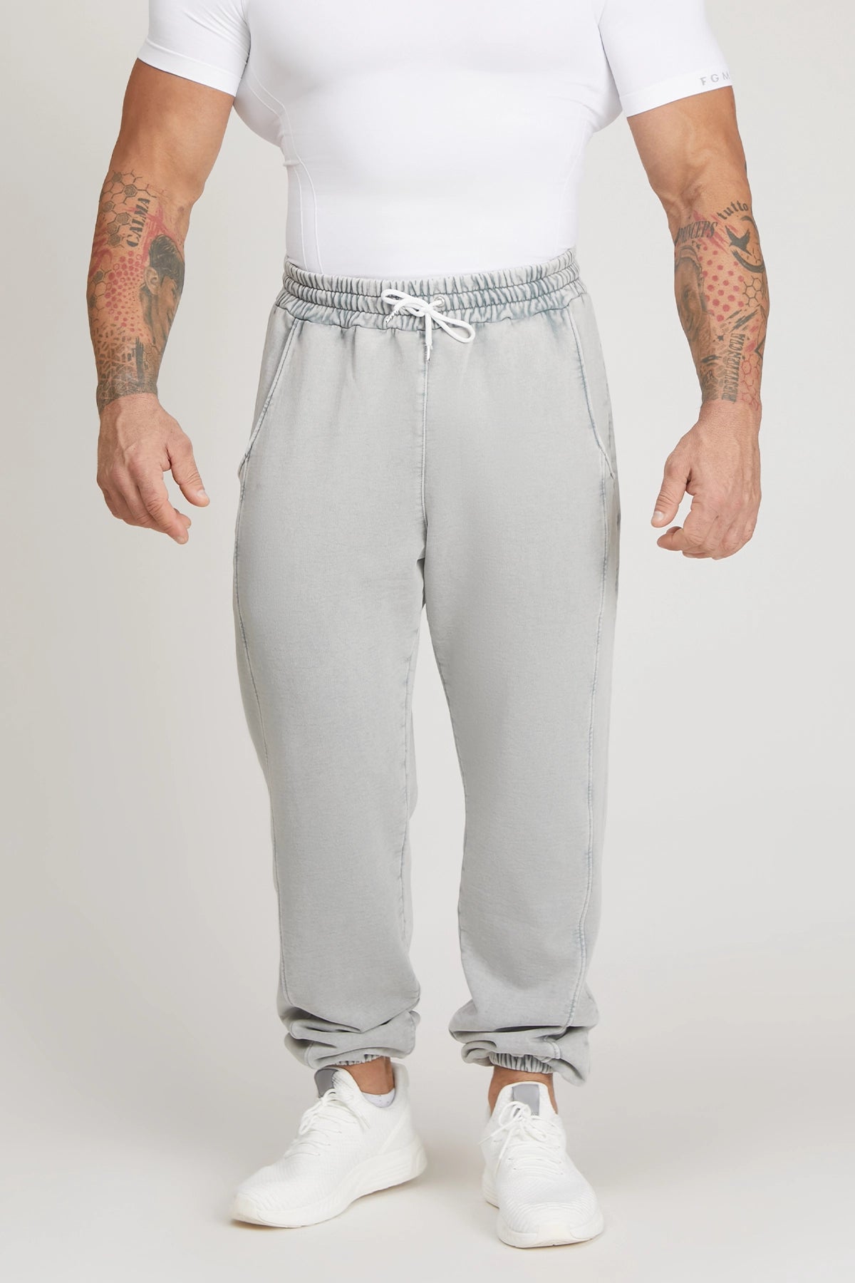 Pantaloni della tuta sportivi in cotone Pantalone Jogger Uomo Grigio Moonstone - FGM04 - Linea Ikonic Uomo - fgm04