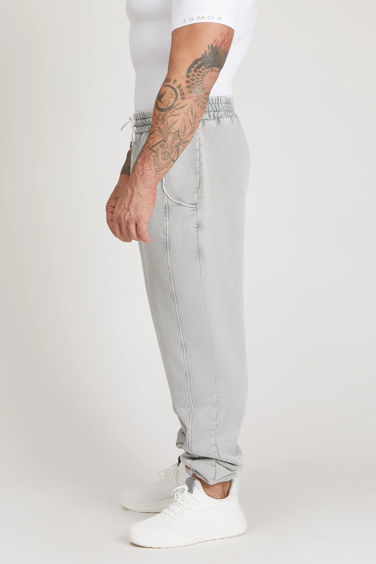 Pantaloni della tuta sportivi in cotone Pantalone Jogger Uomo Grigio Moonstone - FGM04 - Linea Ikonic Uomo - fgm04