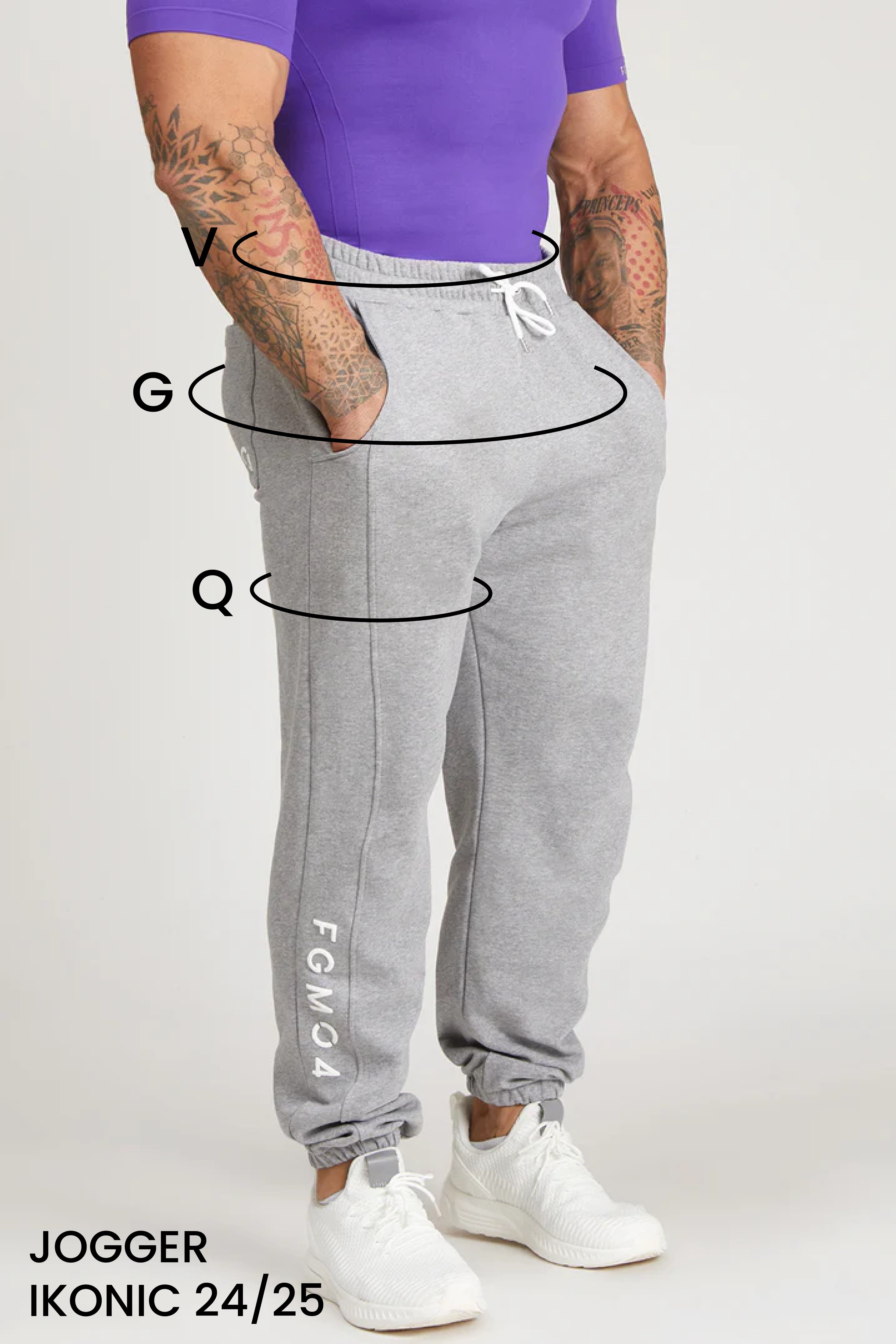 Guida alle taglie: pantalone jogger ikonic fw 24/25 uomo