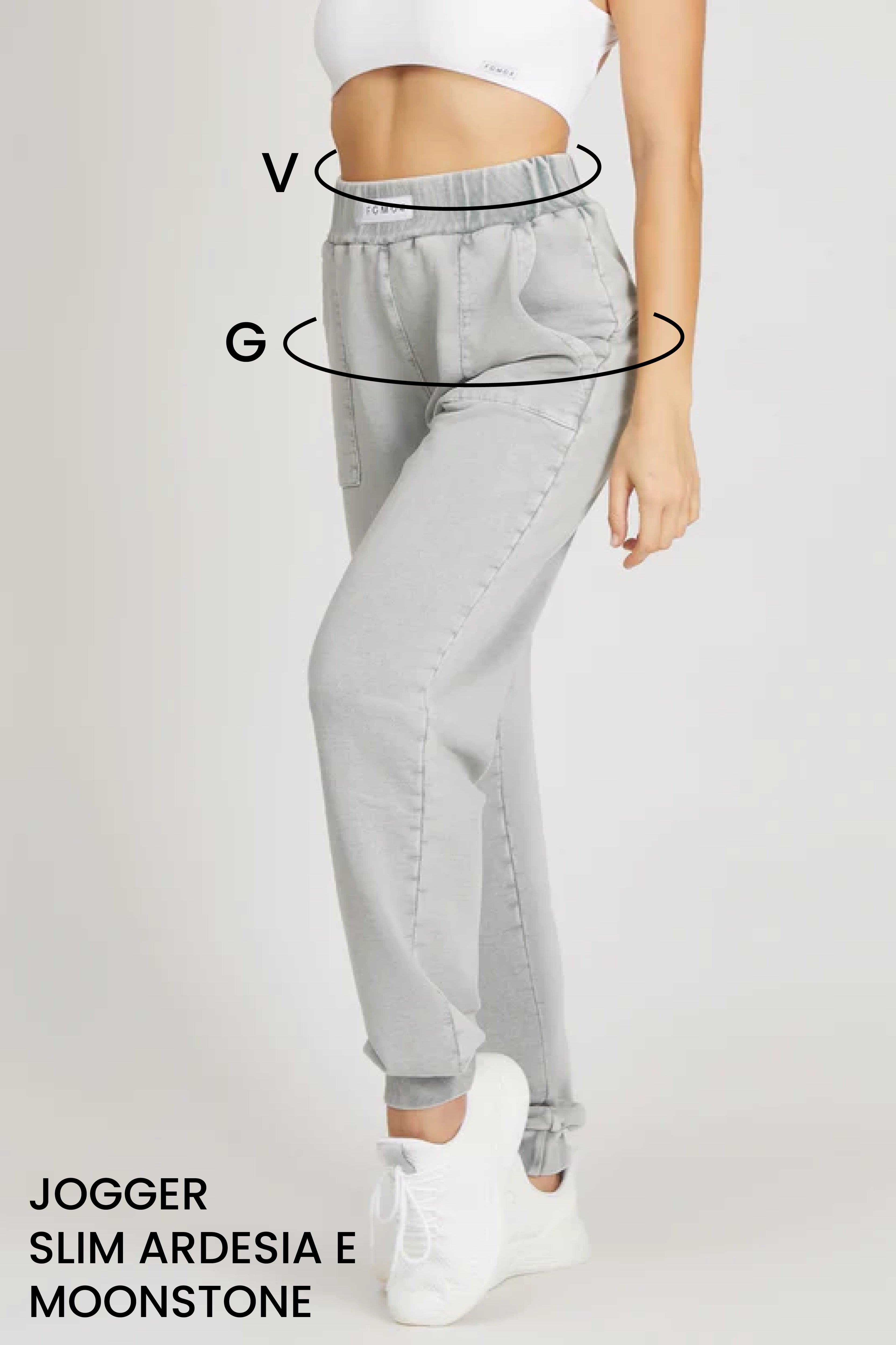 Guida alle taglie: pantalone jogger slim donna moonstone e ardesia