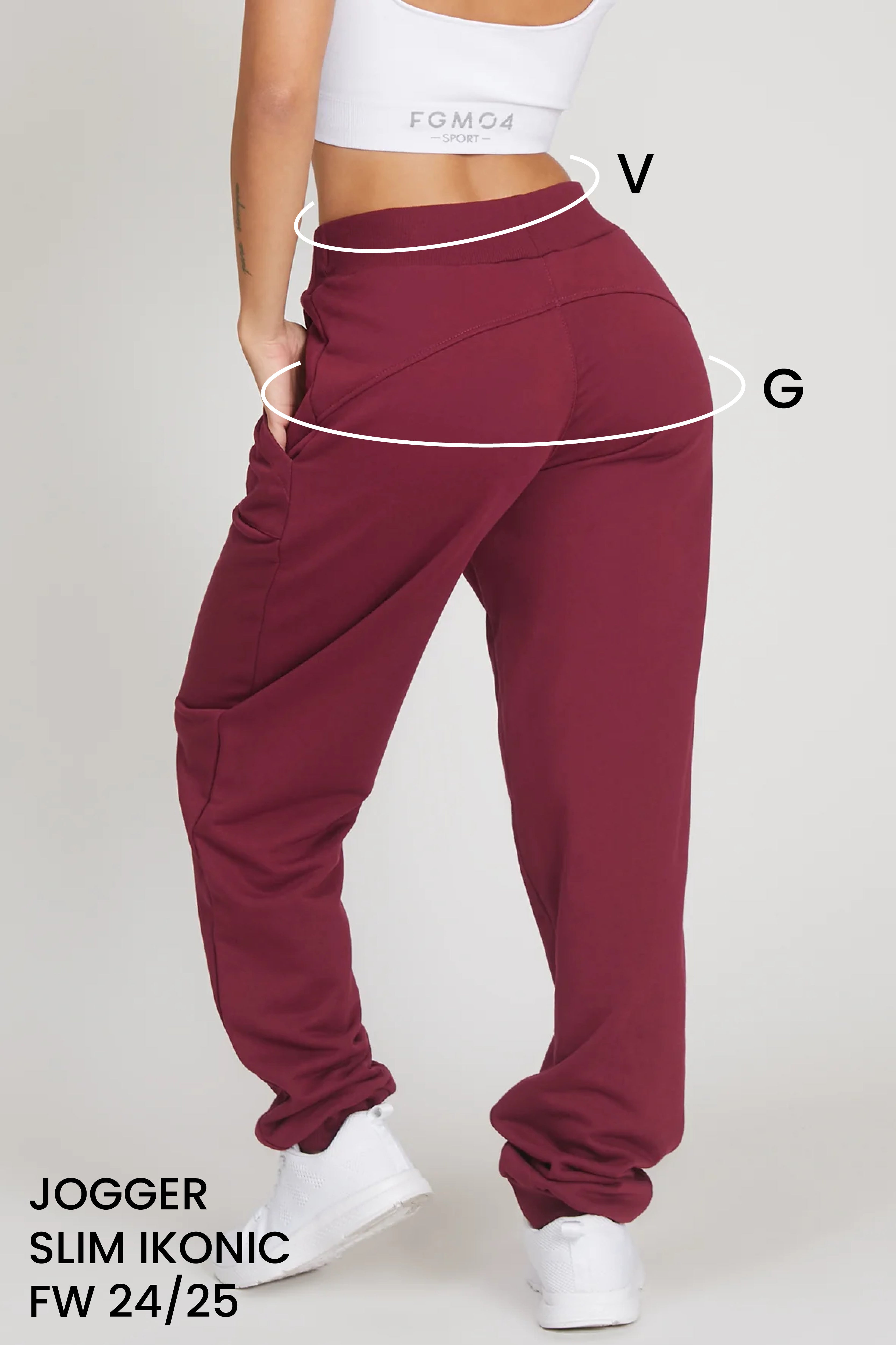 Guida alle taglie: pantalone jogger slim ikonic fw 24/25