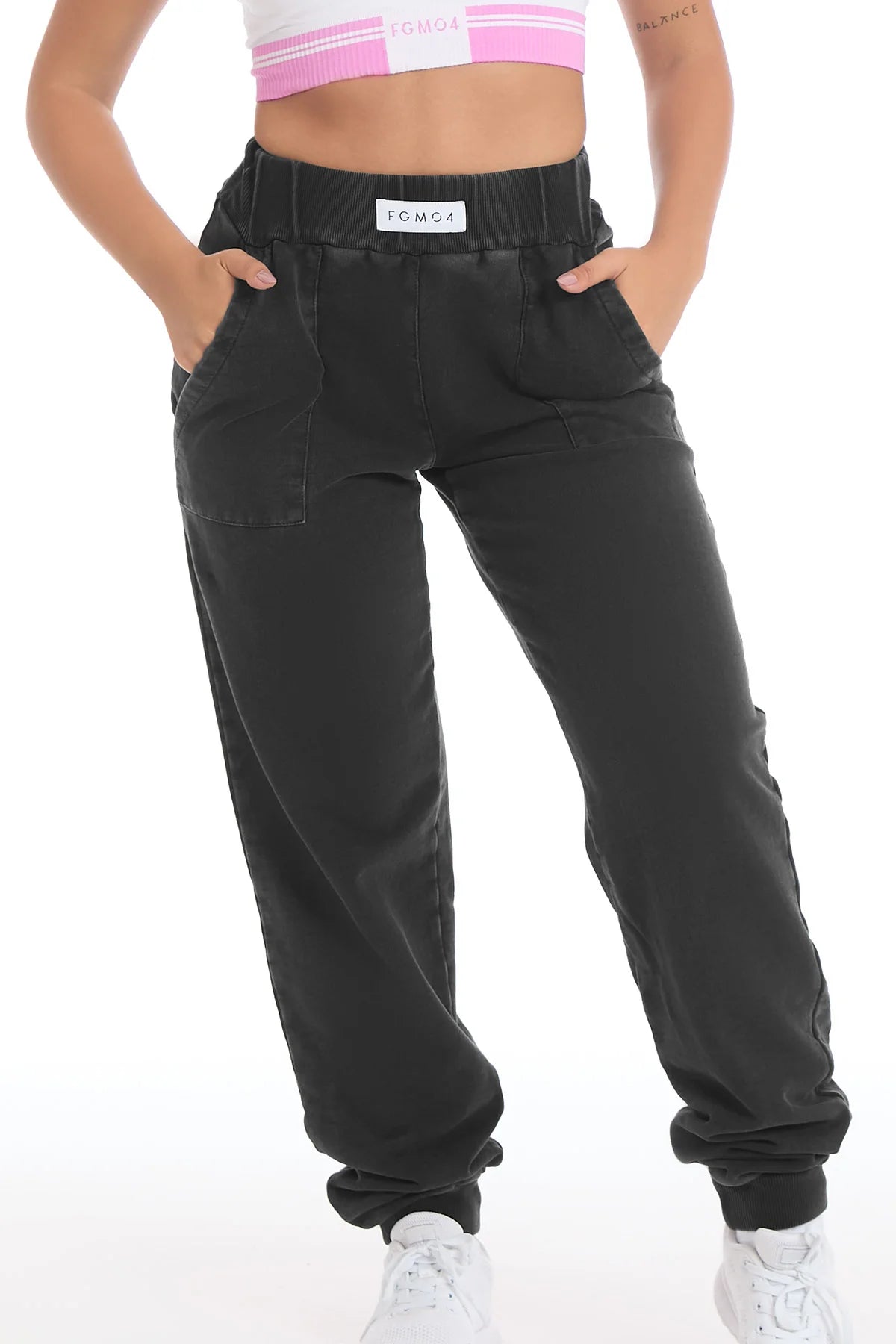 Pantalone Jogger Slim Donna Grigio Ardesia - FGM04 - Linea Ikonic - fgm04